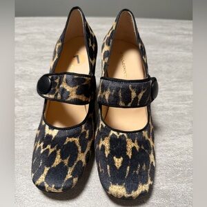 TUCKERNUCK Leopard Print Velvet Ellie Block Maryjane Heels Pumps Sz 7